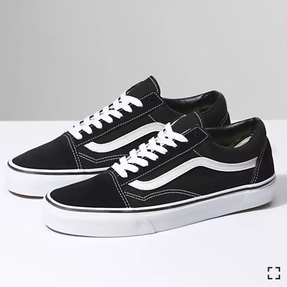 Old Skool Classic Black and White Vans Only Worn Once!